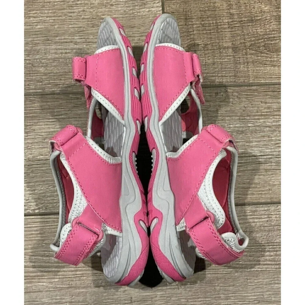 Eddie Bauer Kelsey Sport Sandals Girls Size 4 Pink Adjustable Straps Shoes